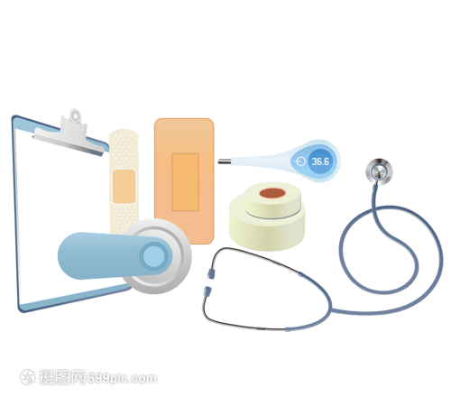 卡通手绘医疗器械听诊器